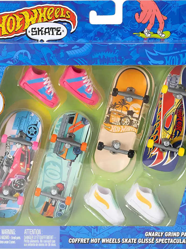 Hot Wheels Skate Set De 4 Gnarly Grind Pack 1