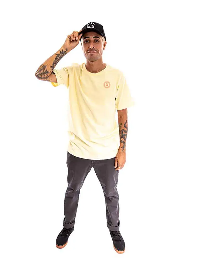 Polera Manga Corta Spitfire Wheels Hombre Amarillo 3