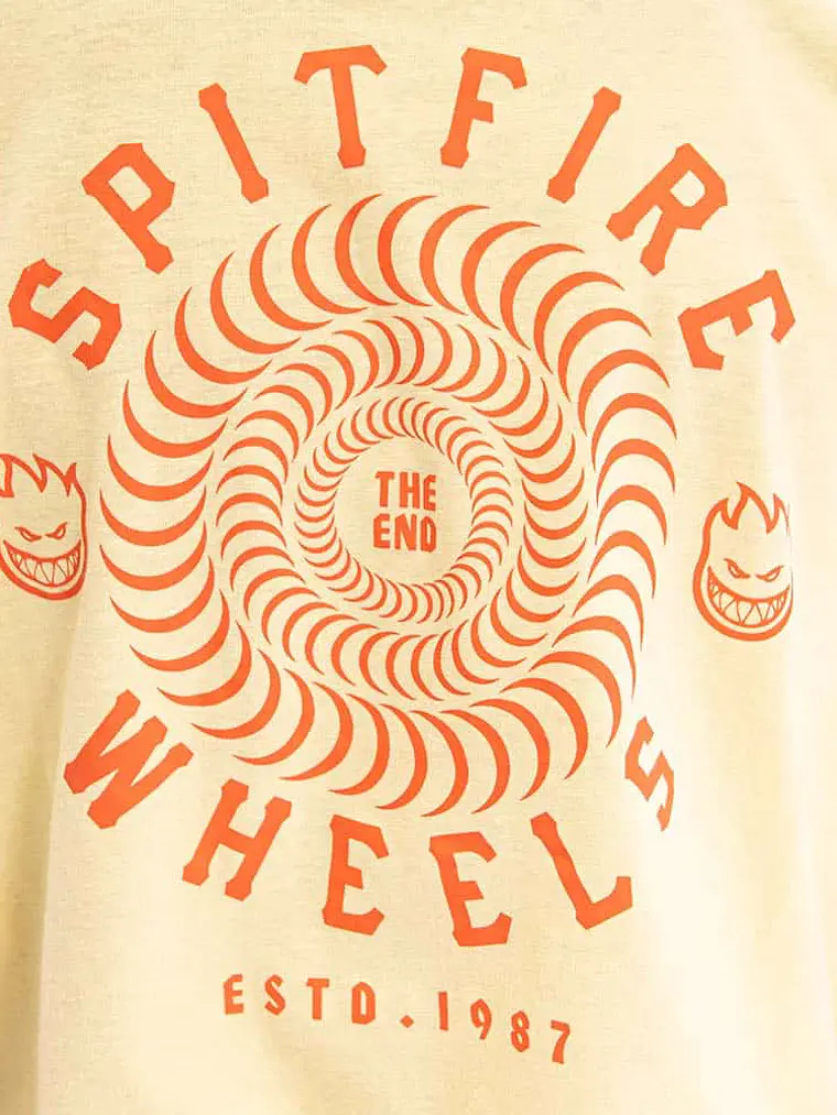 Polera Manga Corta Spitfire Wheels Hombre Amarillo 4