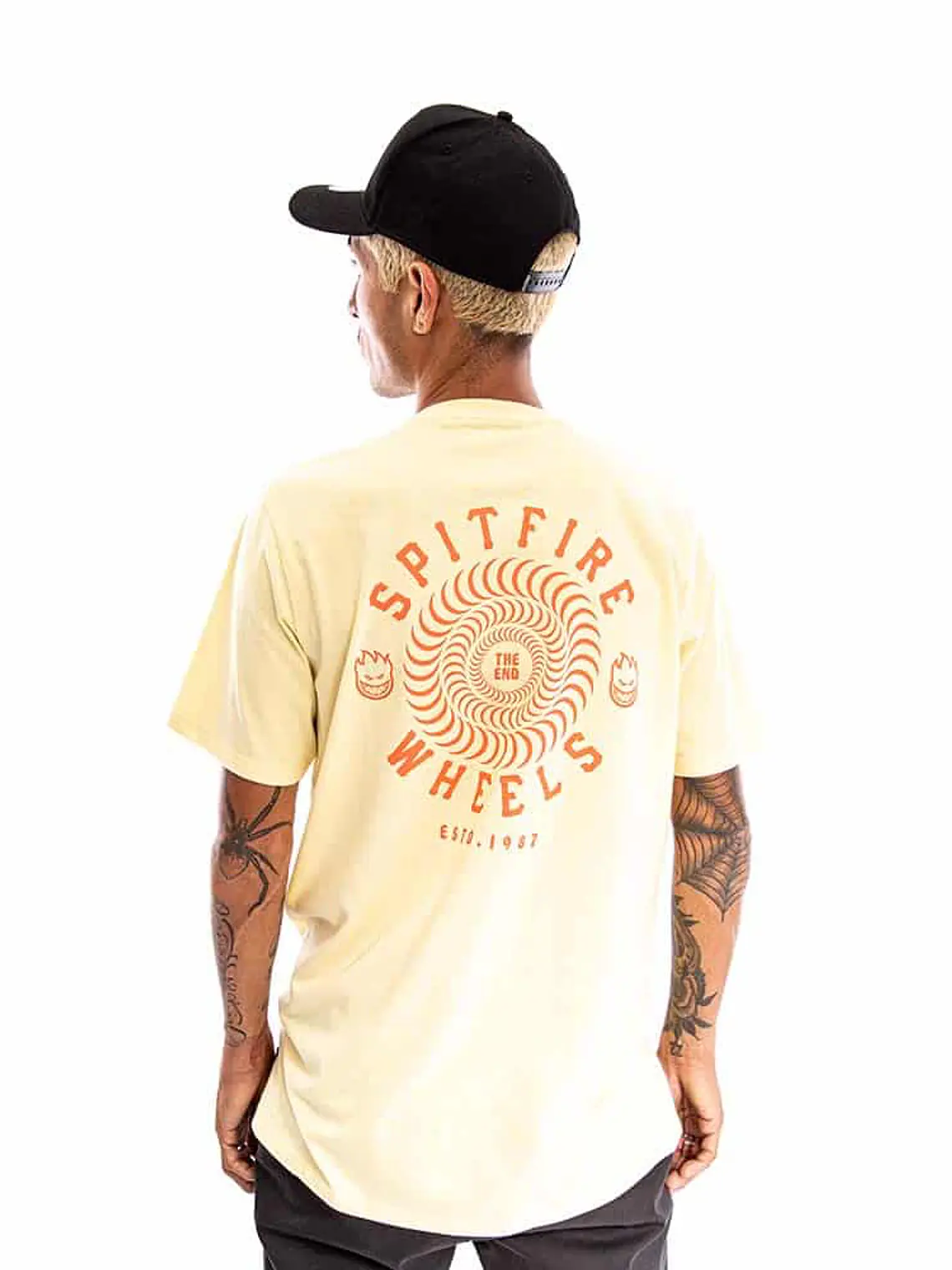 Polera Manga Corta Spitfire Wheels Hombre Amarillo 7