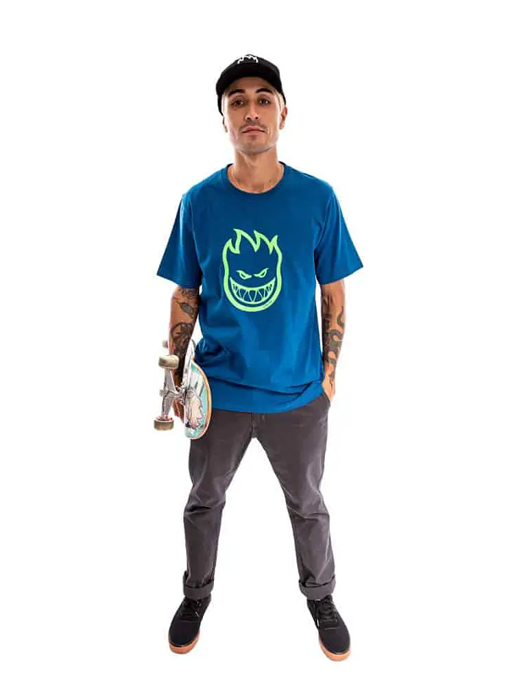 Polera Manga Corta Spitfire Bighead Hombre Azul 6