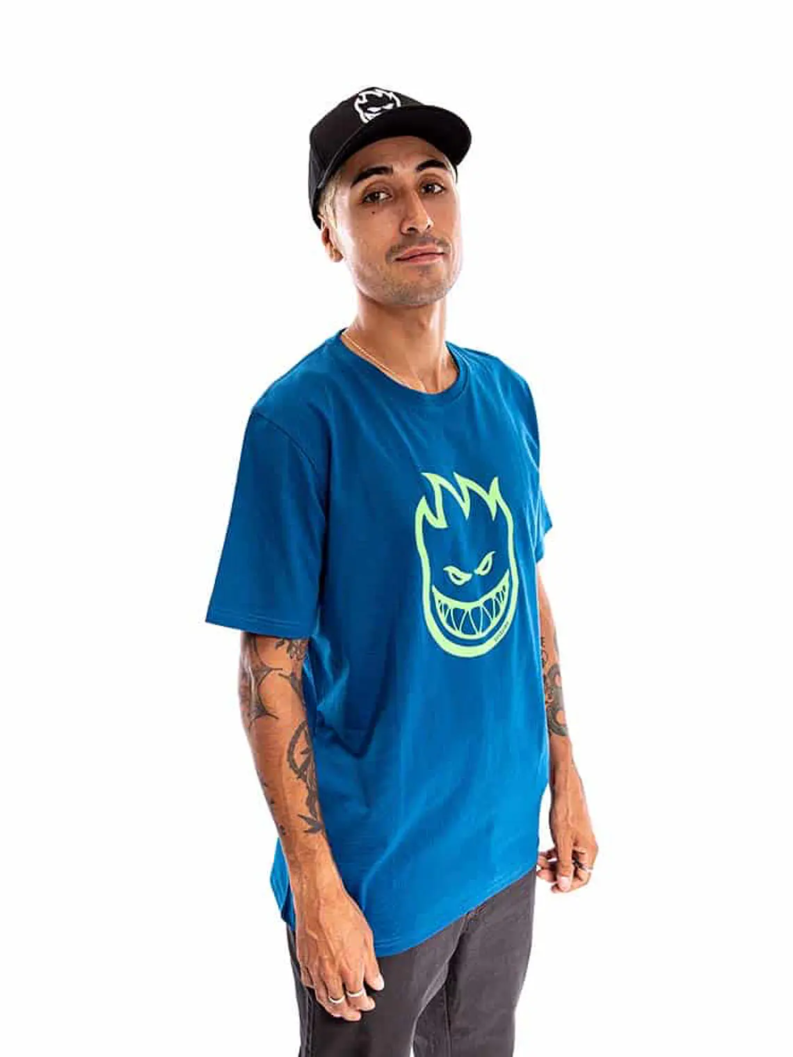 Polera Manga Corta Spitfire Bighead Hombre Azul 4