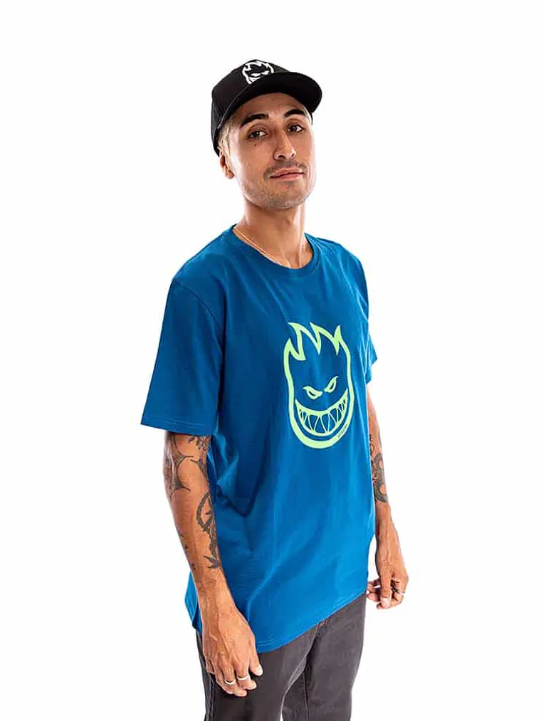 Polera Manga Corta Spitfire Bighead Hombre Azul 4