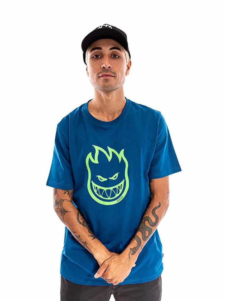 Polera Manga Corta Spitfire Bighead Hombre Azul 3