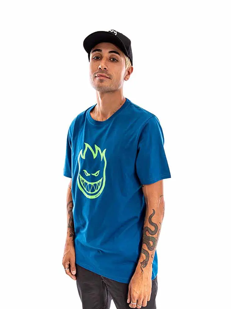 Polera Manga Corta Spitfire Bighead Hombre Azul 1