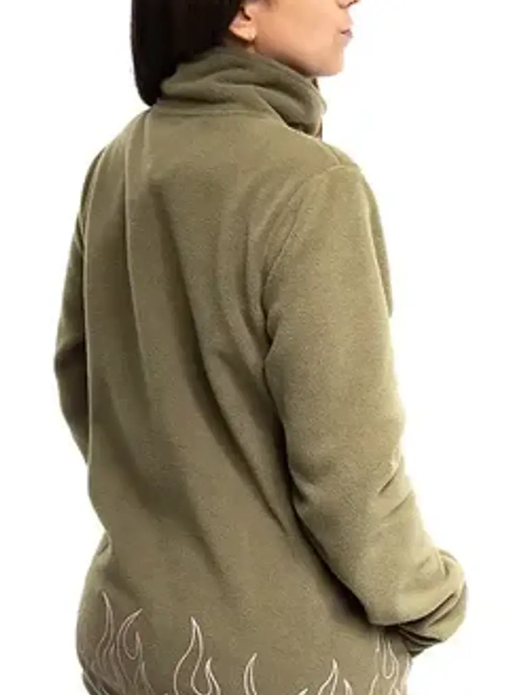 Polerón Polar De Mujer Spitfire 360 Half Zipper Verde Talla L 3