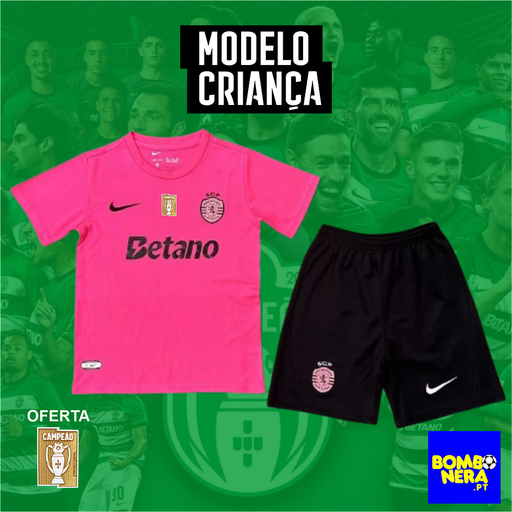 Conjunto Sporting Outubro Rosa 2024/25 - CRIANÇA