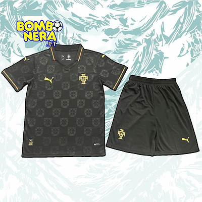 Conjunto Alternativo Preto da Selecção de Portugal 2026 - Mundial - CRIANÇA
