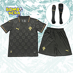 Conjunto Alternativo Preto de Portugal 2026 com Meias - Mundial - CRIANÇA
