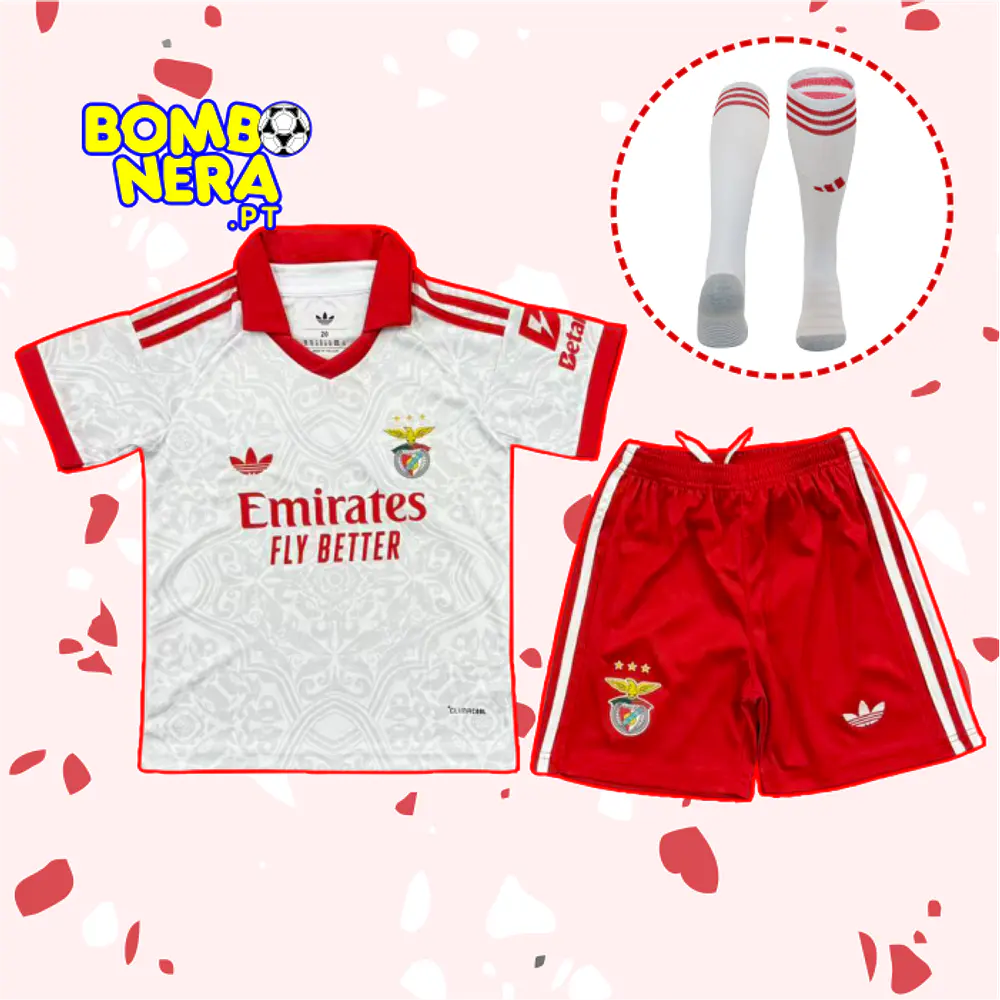 Conjunto Alternativo Benfica 2026/27 com meias - CRIANÇA