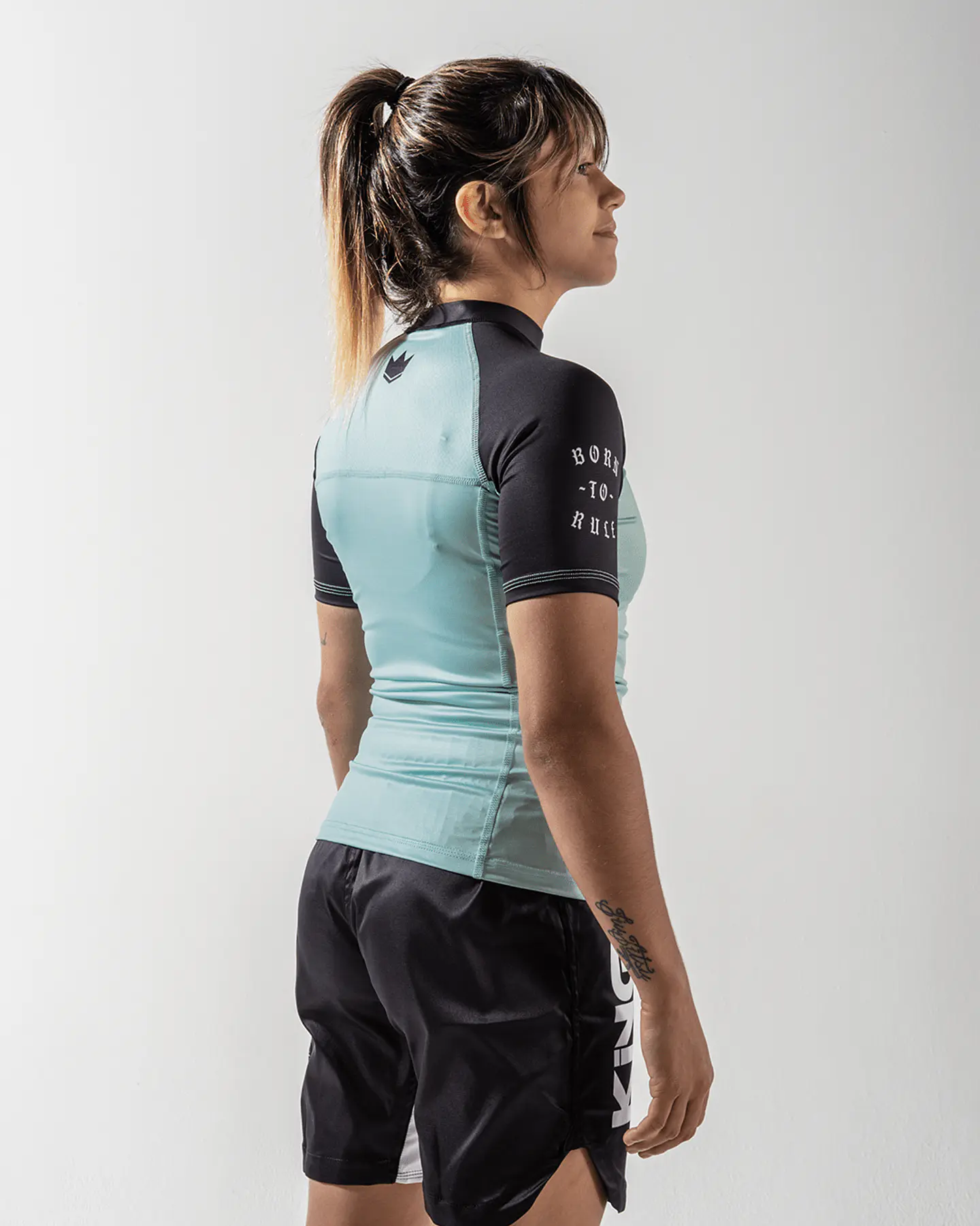 Kingz Born To Rule Women's S/S Rashguard Teal 3