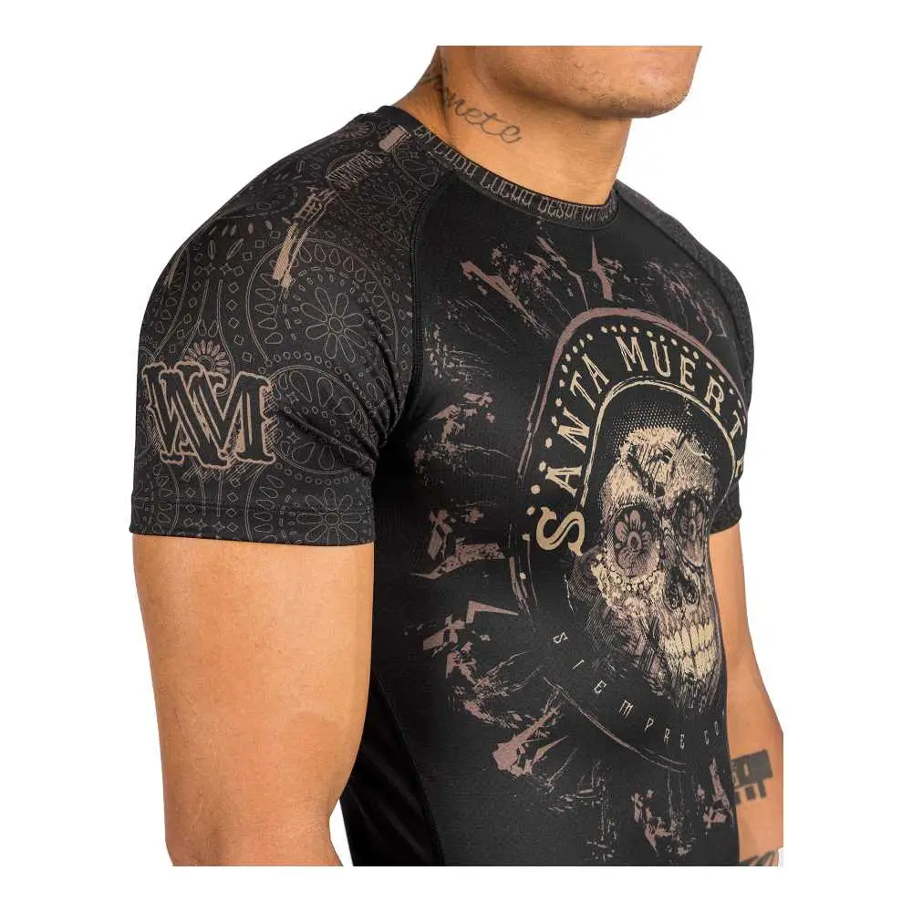 Venum Santa Muerte Dark Side - Rashguard Short Sleeves - Black/Brown