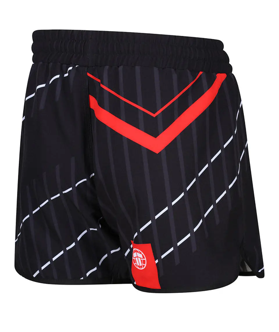 Short Tatami Abstract High Cut Shorts Black/Red  3