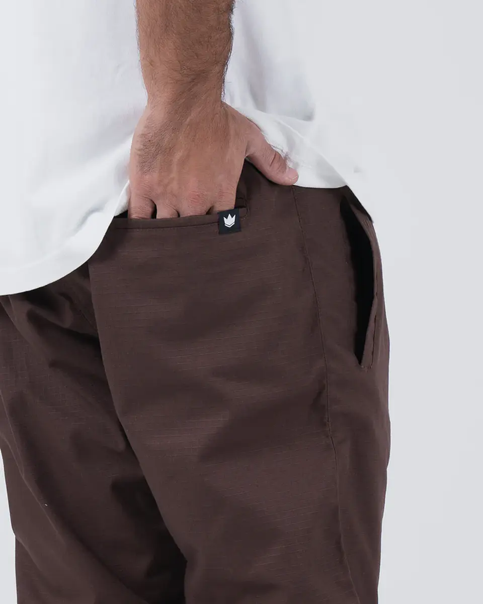 Pantalon Kingz Casual Rip Stop Brown 5