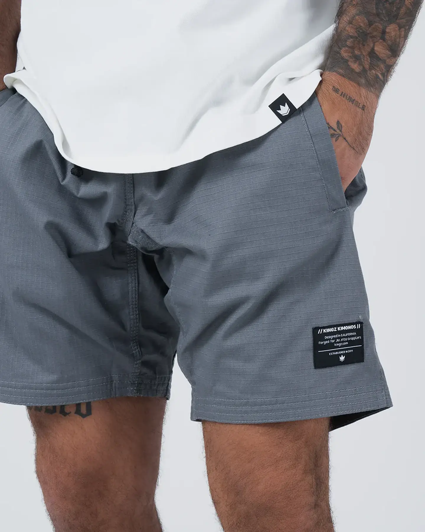 Pantalon Kingz Casual Rip Stop Grey 4
