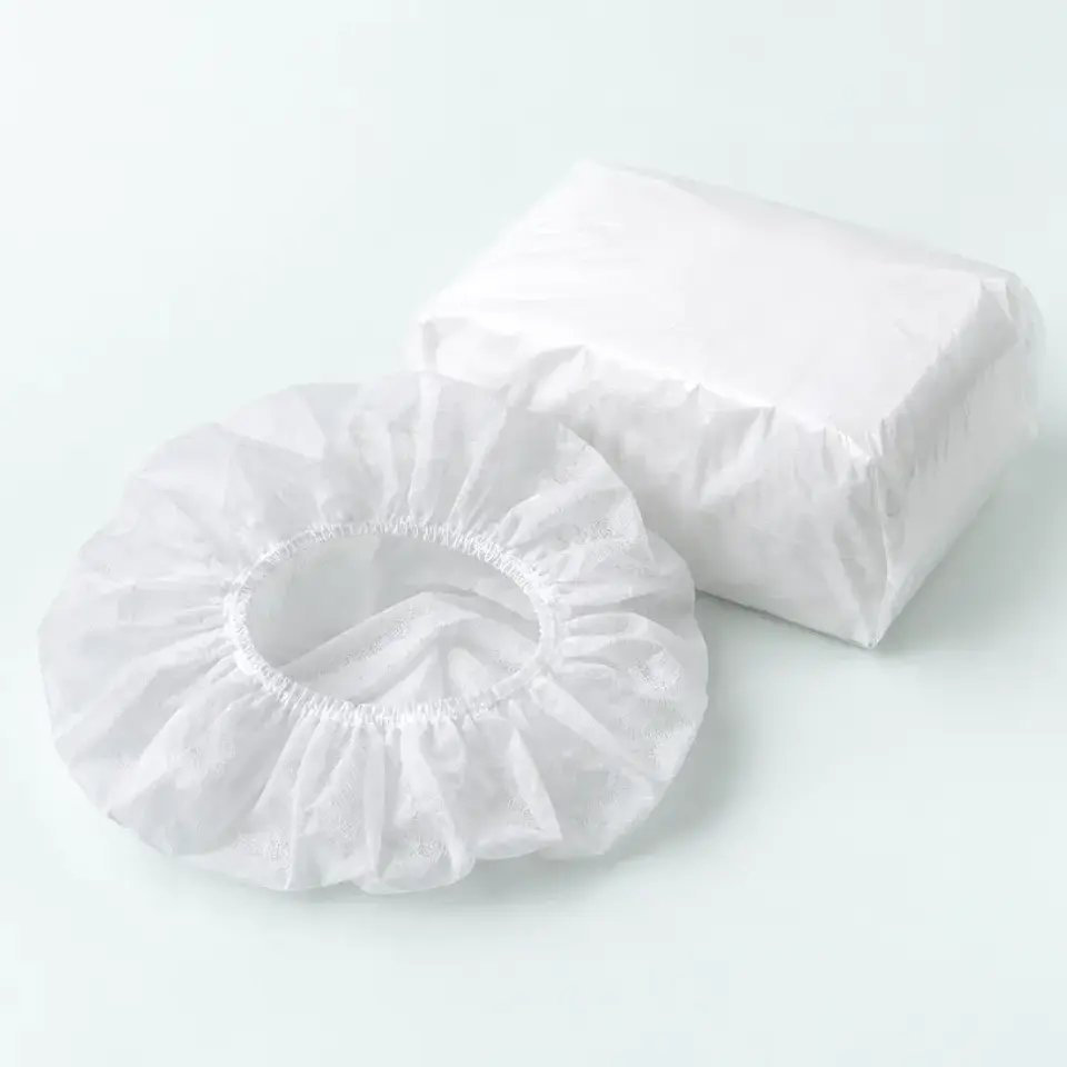 Cofia desechable plisada, blanca — paquete 100 unidades 1