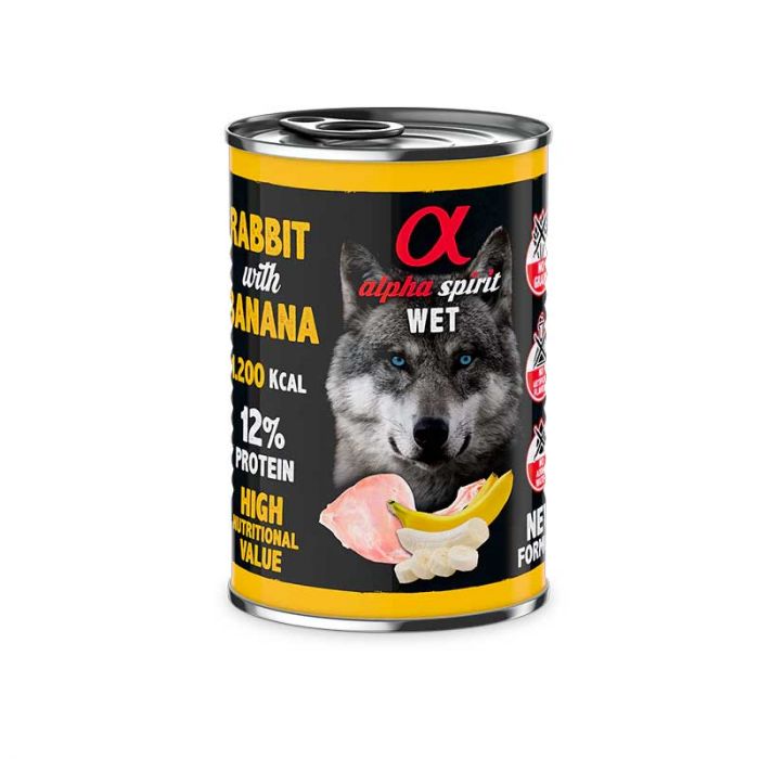 Lata Alpha Spirit Conejo Con Platano 400gr