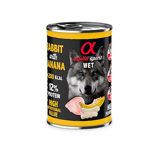Lata Alpha Spirit Conejo Con Platano 400gr