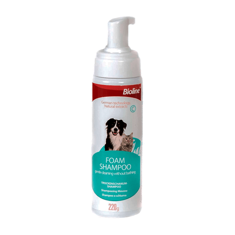 Shampoo Seco Bioline Para Perros y Gatos 220g