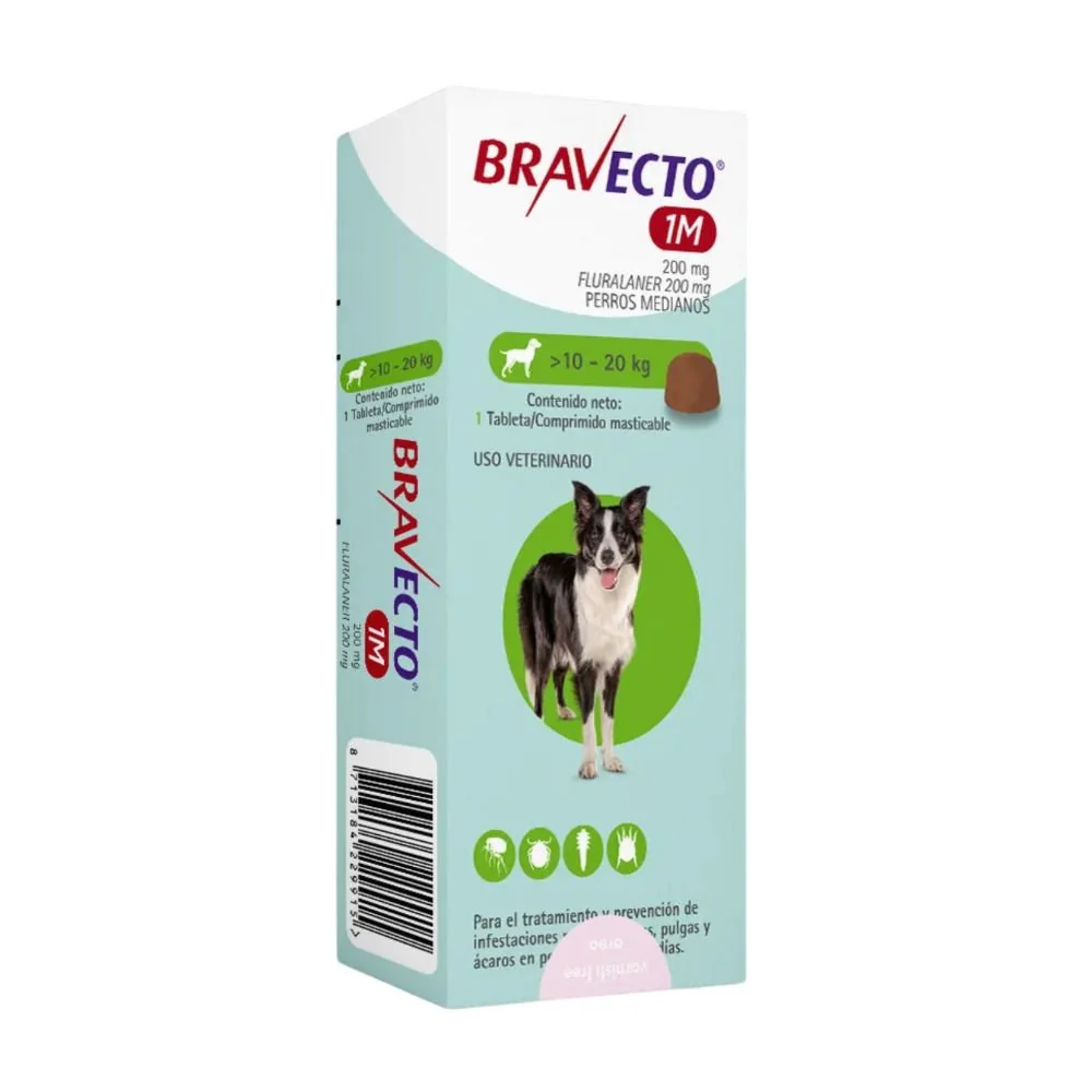 Bravecto 1 Comprimido 10kg a 20kg