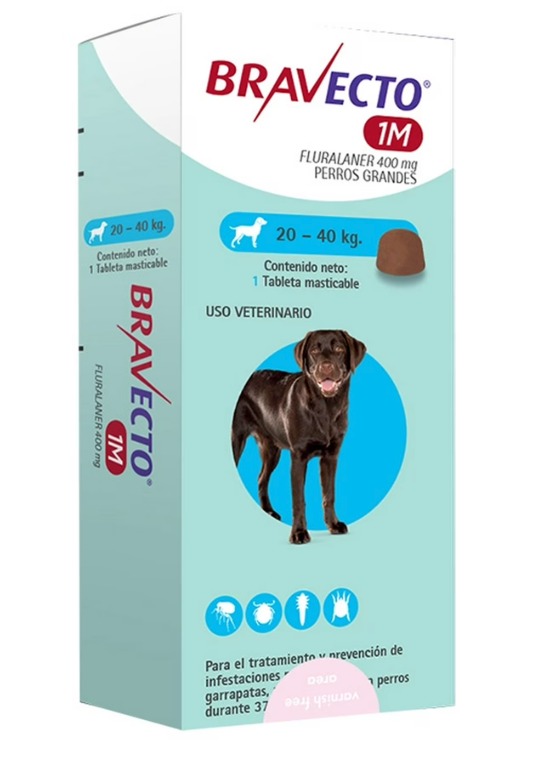 Bravecto 1 Comprimido 20kg a 40kg