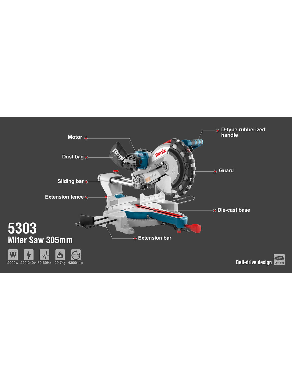 Ingleteadora Telescópica Ronix 5303 12