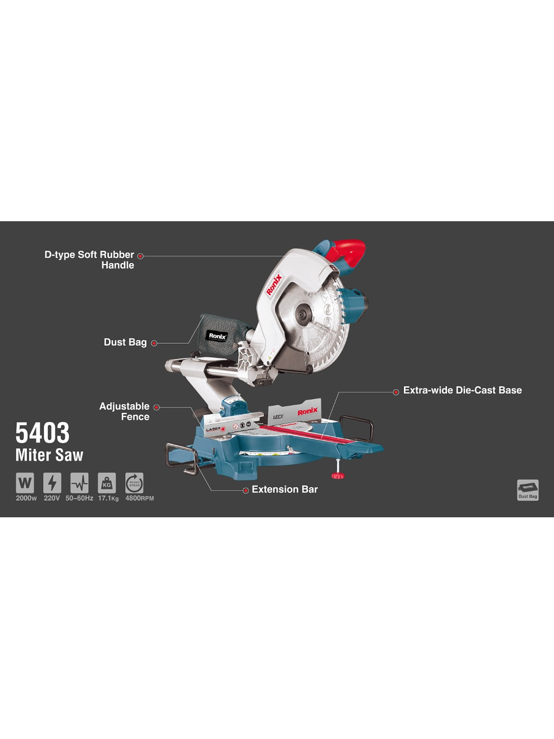 Ingleteadora Telescópica Ronix 5403 10