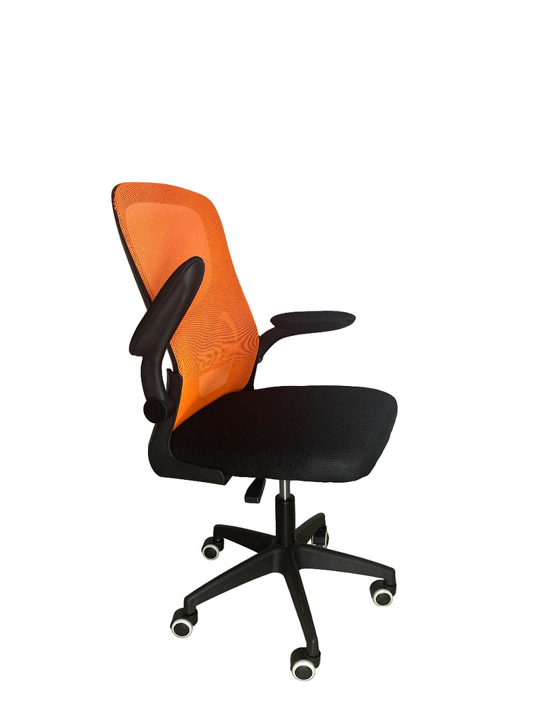 Silla Ejecutiva Oficina Luxor Premium 2302-5 Naranja Respaldo Alto 3