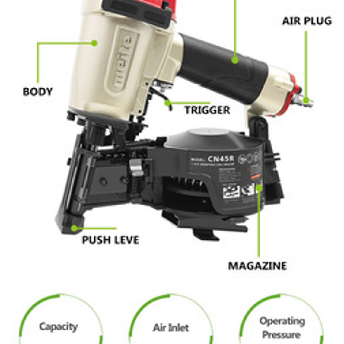Clavadora Neumática Meite Cn45r Para Teja Asfáltica 4
