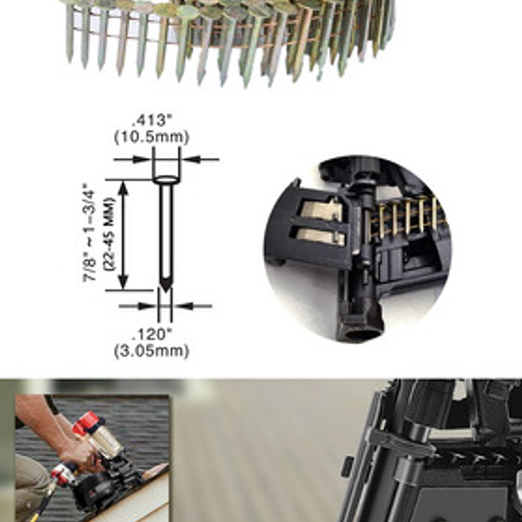 Clavadora Neumática Meite Cn45r Para Teja Asfáltica 5