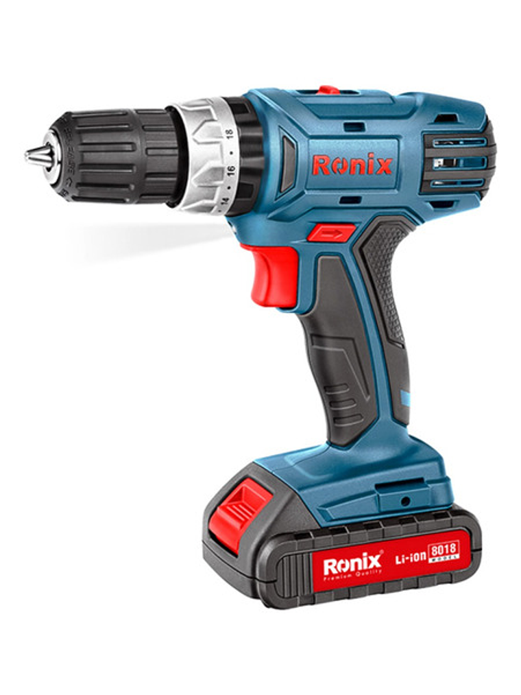 Taladro Atornillador Inalámbrico Prof Ronix 8018  2 Baterías 1
