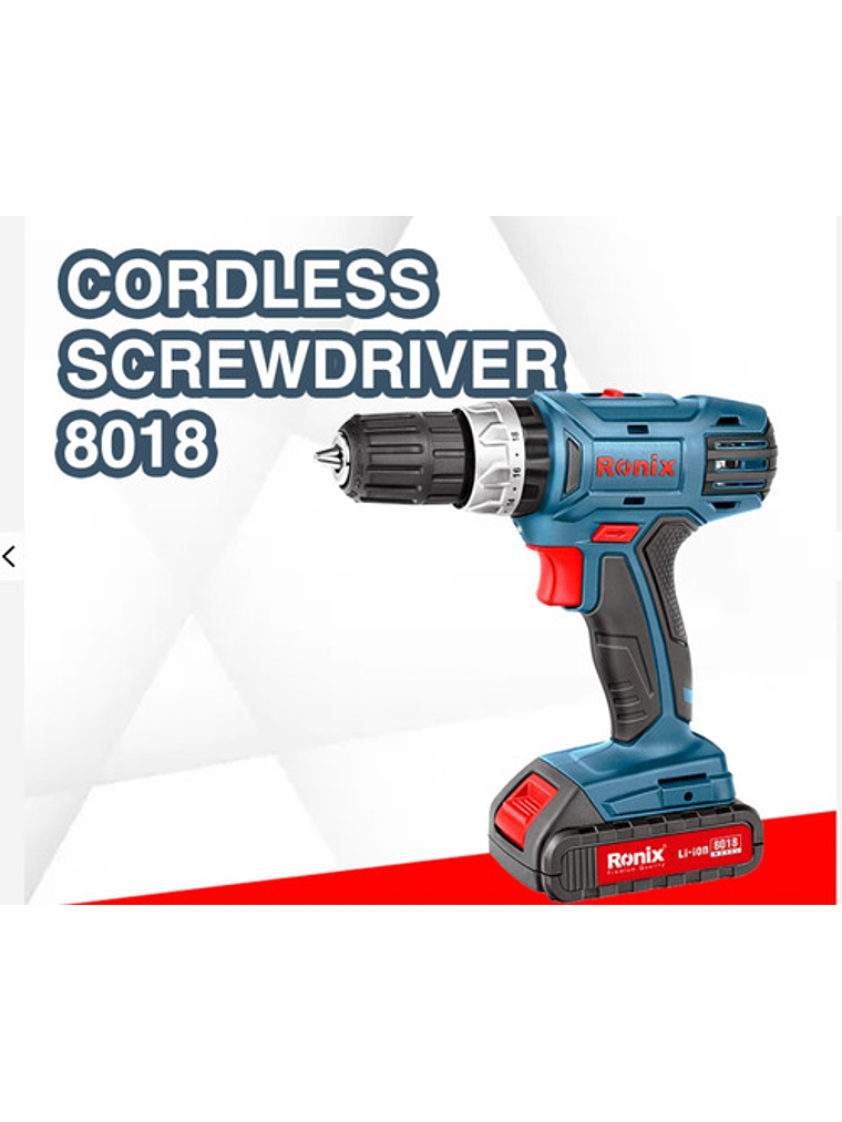 Taladro Atornillador Inalámbrico Prof Ronix 8018  2 Baterías 2