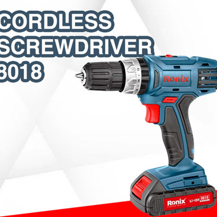 Taladro Atornillador Inalámbrico Prof Ronix 8018  2 Baterías 2