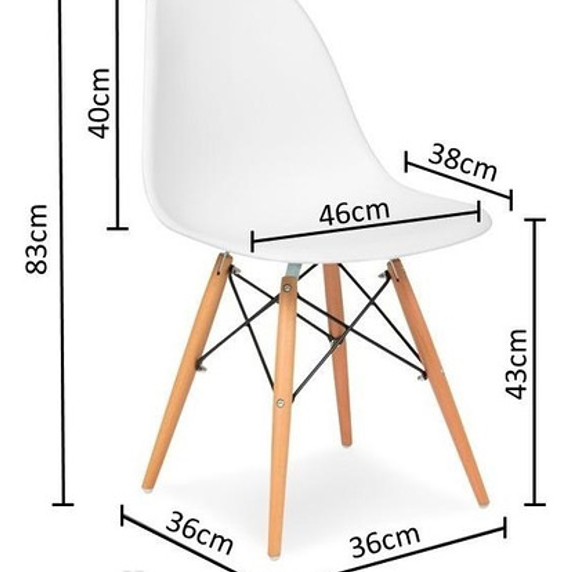 Silla Eames Gris Pack 4 Unidades 2