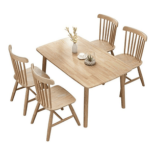 Mesa Con 2 Sillas Windsor Madera Original 120x70