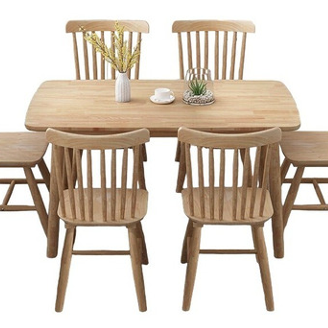 Mesa Con 2 Sillas Windsor Madera Original 120x70 2