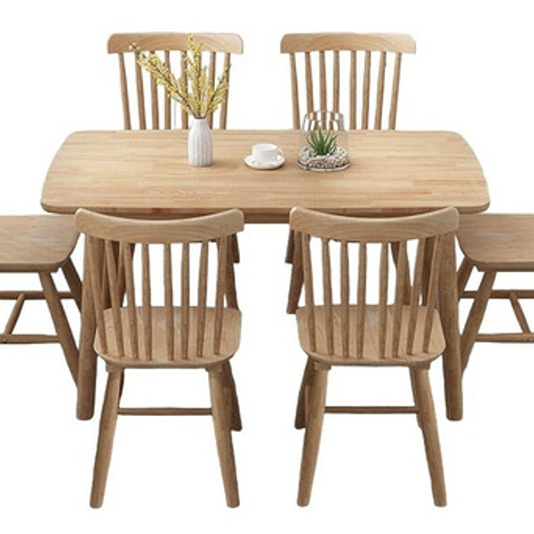 Mesa Con 2 Sillas Windsor Madera Original 120x70 2