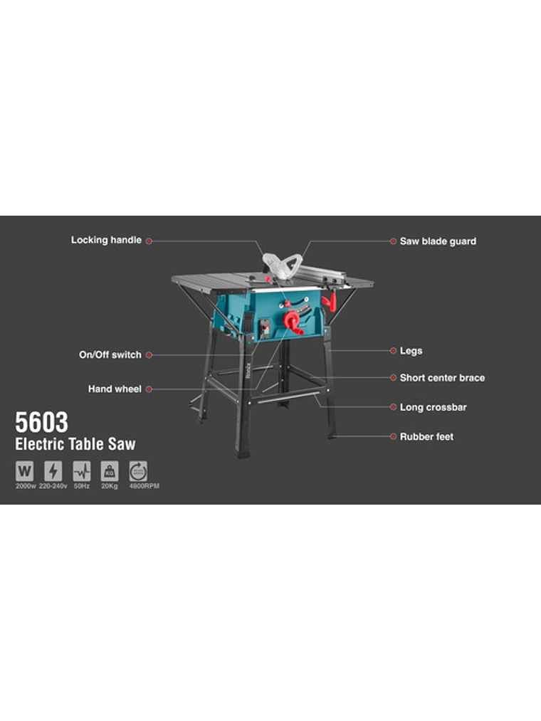 Sierra De Banco Ronix 5603 2000w Mesa Acero 2