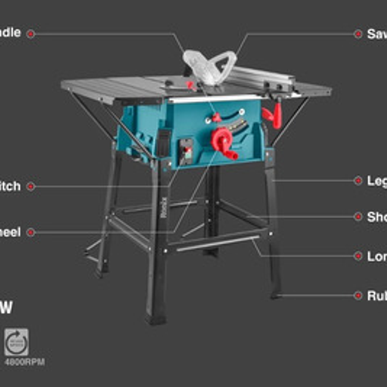 Sierra De Banco Ronix 5603 2000w Mesa Acero 2