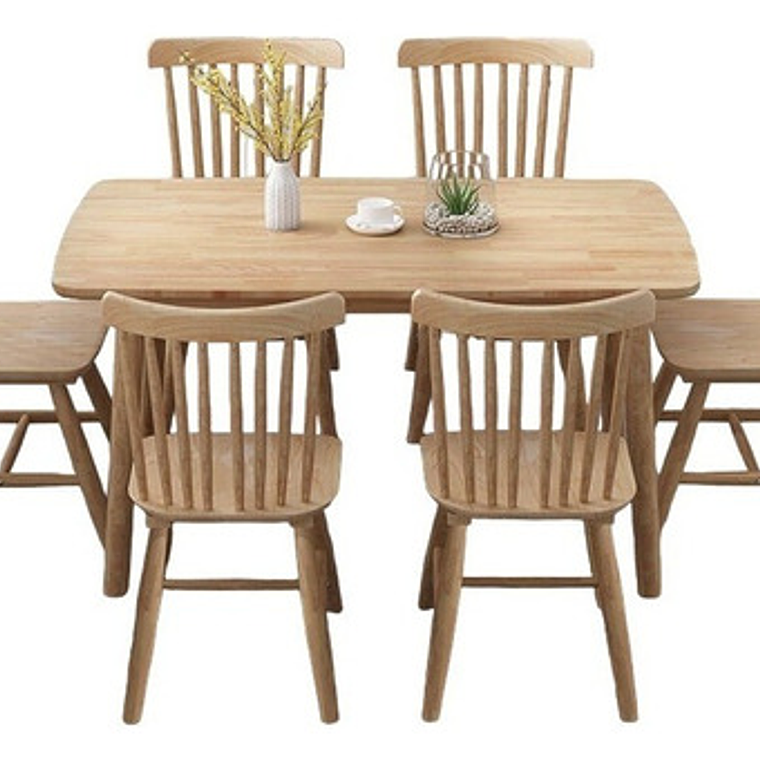 Mesa Con 6 Sillas Windsor Madera Original 130x80 1