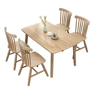 Mesa Con 4 Sillas Windsor Madera Original 130x80