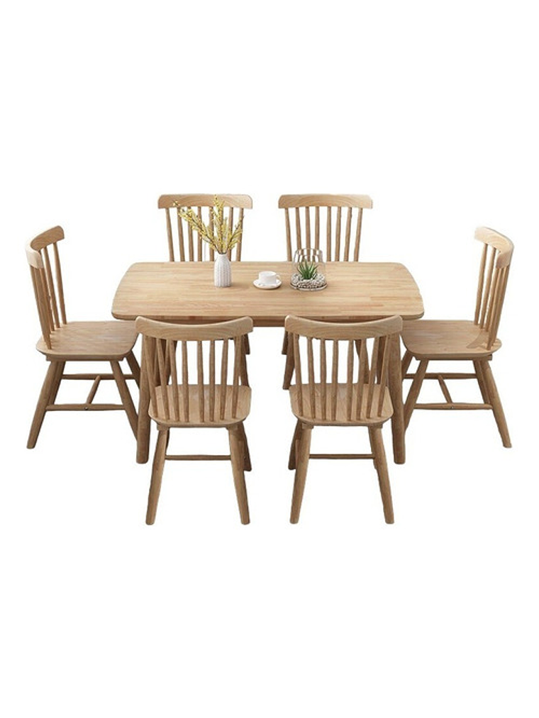 Mesa Con 6 Sillas Windsor Madera Original 120x70 1