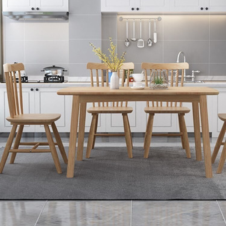 Mesa Con 6 Sillas Windsor Madera Original 120x70 3