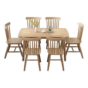 Mesa Con 6 Sillas Windsor Madera Original 160x80