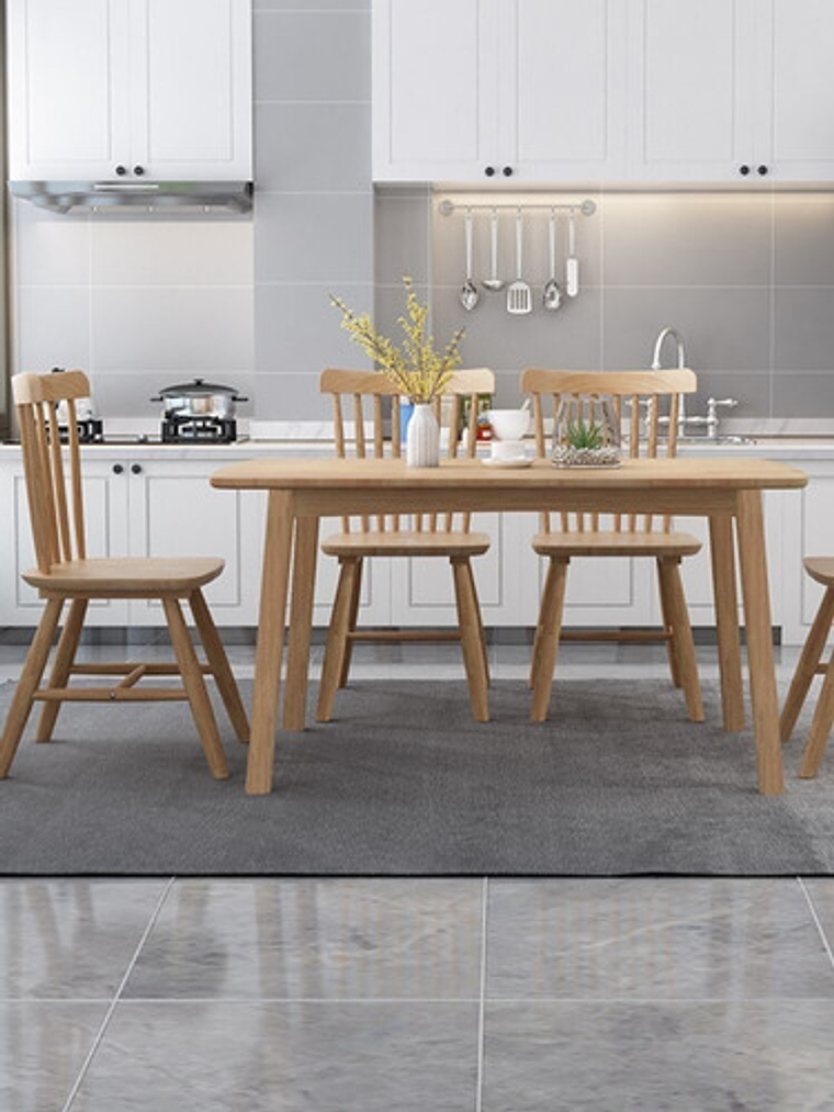 Mesa Con 6 Sillas Windsor Madera Original 160x80 3