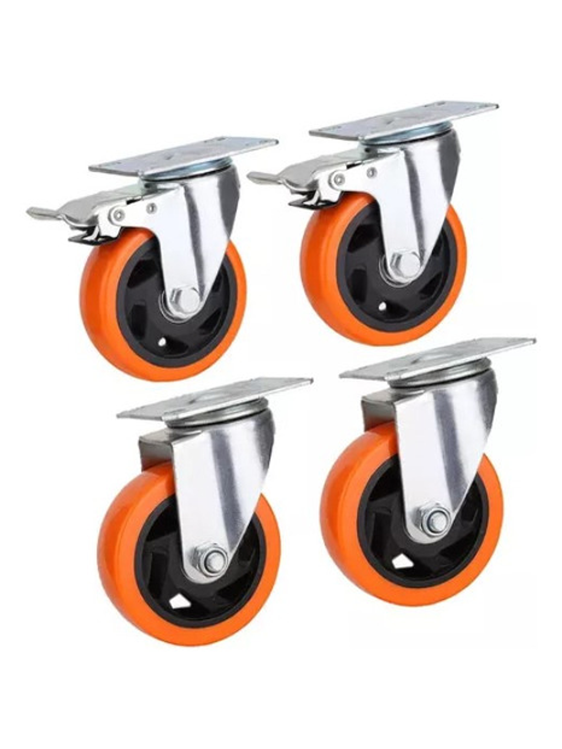 Rueda Carro 4puLG O 100mm. Set 4 Unid 100kg C/u 2304 Pvc. 1