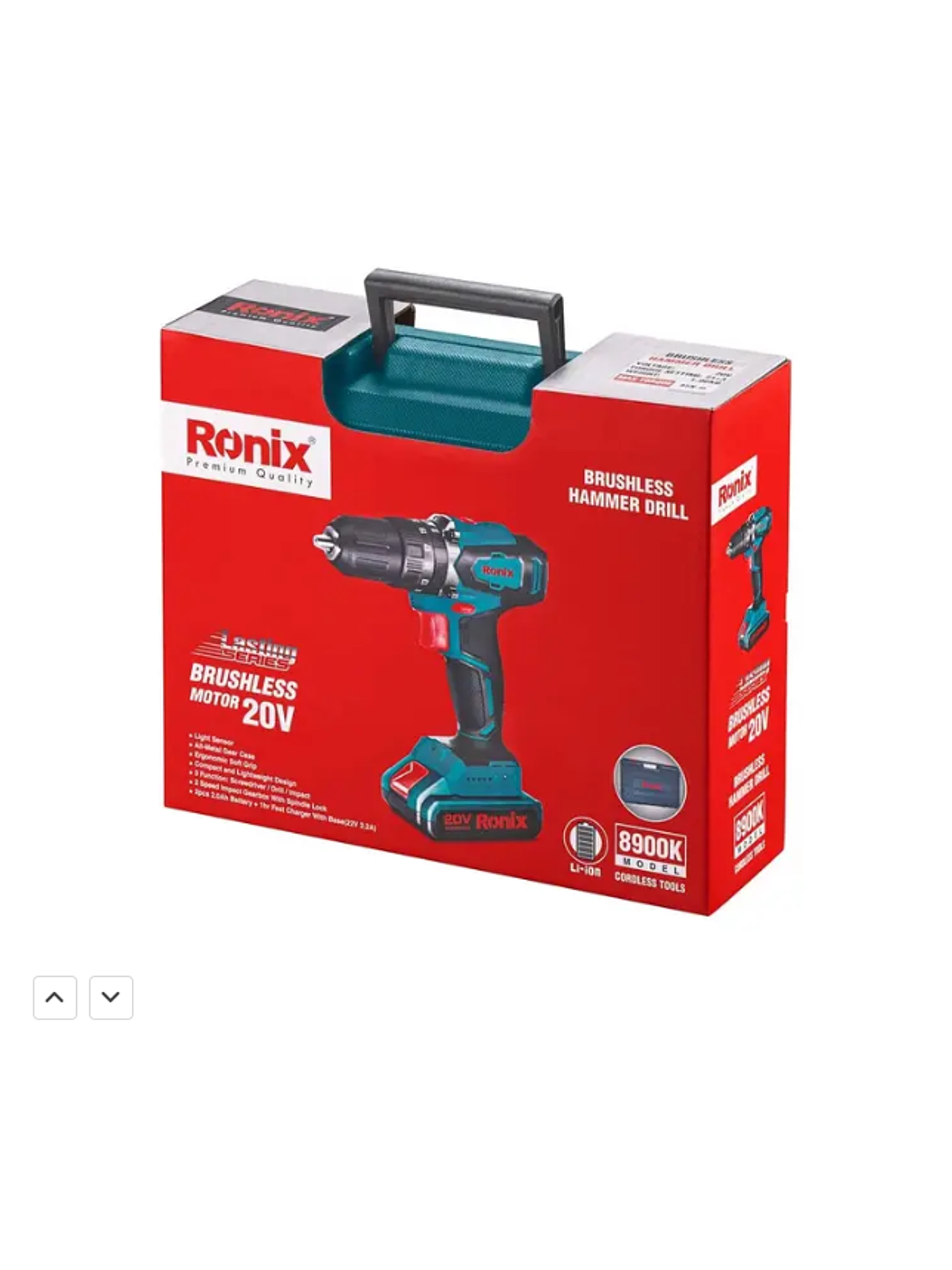 Taladro/ator. 13mm  Inalámbrico Ronix8900k  2 Baterías 45nm 6