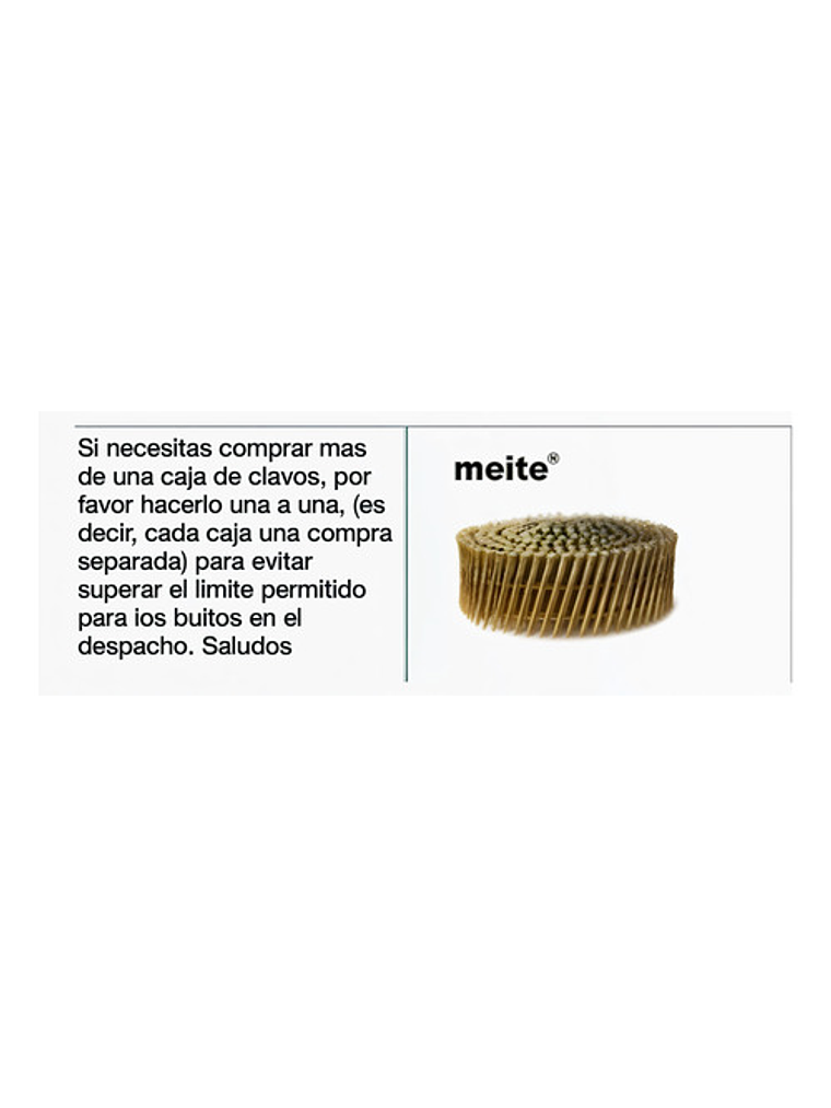 Clavos Bobina 2,1 X 30mm (11/4 Pulgadas) 16000 Unidades 2