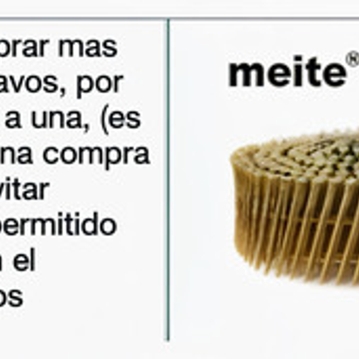 Clavos Bobina 2,1 X 30mm (11/4 Pulgadas) 16000 Unidades 2