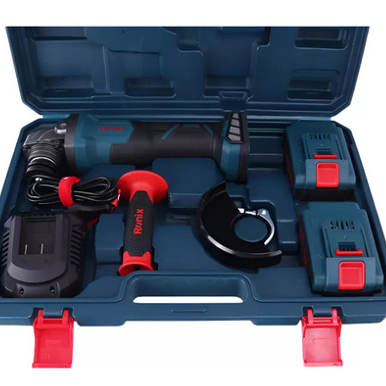 Esmeril Angular Inalambrico Ronix 8901k S/carbones +2 Bat 4a 4